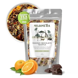 Nelsons Tea - Orange Chocolate Tea Loose Leaf - Cut Sifted Truffle Tea With Green Rooibos Red Rooibos And Orange Peel 2 Oz