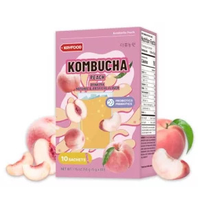 Kayfood-Kombucha-Peach-Garden-Daily Zero Sugar Diet Gut Healthy Sparkling Beverage Fermented Korean Drinks For Iced Hot Workout Tea 10St 10St Peach