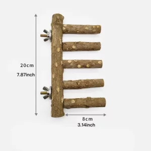 Awxzom Natural Wood Bird Perches Bird Ladder Perch Parrot Ladder Hamster Climbing Toys Nature Wood Stand Parrot Chew Toy For Small Animal