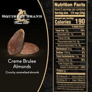 Squirrel Brand Crme Brulee Almonds 3.5 Oz Resealable Bag