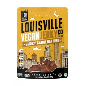 Louisville Vegan Jerky - Sweet Smoky Carolina Mustard Bbq Vegan Meat - Lip-Smacking Vegan-Friendly Vegetarian Jerky - Non-Gmo Soy Protein Gluten-Fr