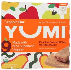 Yumi Organic Apple Cinnamon Squash Toddler Bars 3.7 Oz