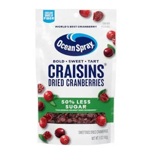 Ocean Spray Craisins 50 Less Sugar Dried Cranberries Dried Fruit 5 Oz Pouch Pack Of 1