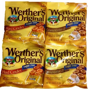 Werthers Original Sugar-Free Candies Bundle - 4 Items Hard Candies And Caramel Coffee Hard Candies