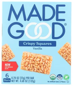 Madegood Vanilla Crispy Squares 6 Healthy Snacks 0.78Oz
