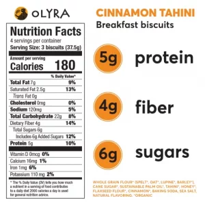 Olyra Biscuit Breakfast Olympic Rynner Cinnmon Tahini Organic 5.3 Ounce