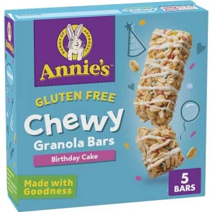 Annies Gluten Free Chewy Granola Bars Birthday Cake 5 Bars 4.9 Oz