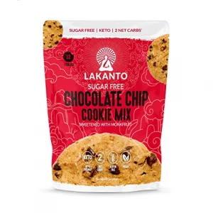 Lakanto Sugar Free Chocolate Chip Cookie Mix - Sweetened With Monk Fruit Sweetener Gluten Free Keto Diet Friendly Vegan 2G Net Carb Almond Flour Sea