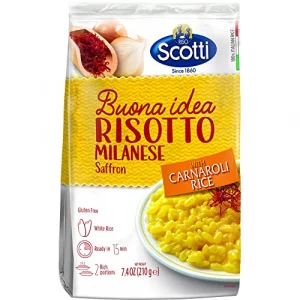 Riso Scotti Milanese With Saffron Carnaroli Rice Easy To Cook Italian Risotto Just Add Water Includes Instructions 7.4 Oz 2-3 Servings