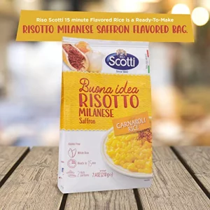 Riso Scotti Milanese With Saffron Carnaroli Rice Easy To Cook Italian Risotto Just Add Water Includes Instructions 7.4 Oz 2-3 Servings