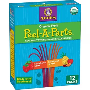 Annies Organic Fruit Peel-A-Parts Fruit Flavored Snacks Strawberry And Fruit Punch Gluten Free Vegan Variety Pack 12 Count 6.7 Oz