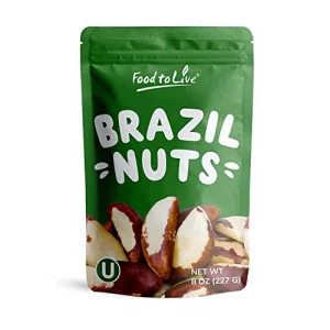 Food To Live - Raw Brazil Nuts 8 Ounces Non-Gmo Verified Raw Whole No Shell Unsalted Kosher Vegan Keto And Paleo Friendly Bulk Good Source Of Seleniu
