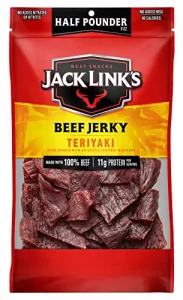 Jack Links Beef Jerky Teriyaki Half Pounder Large Jerky Bag Flavorful Meat Snack Ready To Eat Protein Snacks With 11G Of Protein Per Serving Made Wi