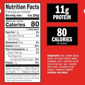 Jack Links Beef Jerky Teriyaki Half Pounder Large Jerky Bag Flavorful Meat Snack Ready To Eat Protein Snacks With 11G Of Protein Per Serving Made Wi