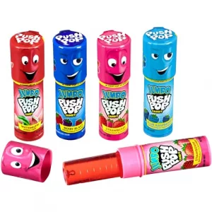 Push Pop Jumbo Individually Wrapped Bulk Lollipop Easter Variety Party Pack -Bag Of 5 Lollipop Suckers In Assorted Fruity Flavors - Fun Candy For Eas