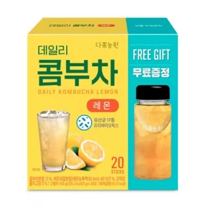 Garden Kombucha Tea Powder 5G X 20 Sachets 100G3.52Oz Probiotics Prebiotics Sugar Free Balck Tea Healthy Drink With Bottle Free Bottle Shaker Lemon