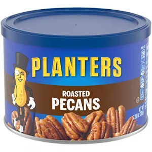Planters Roasted Pecans 7.25 Oz. Resealable Container - Salted Pecans - Vegan Snacks Kosher
