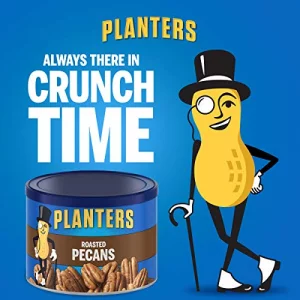Planters Roasted Pecans 7.25 Oz. Resealable Container - Salted Pecans - Vegan Snacks Kosher