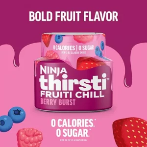 Ninja Thirsti Flavored Water Drops Fruiti Chill Berry Burst Bold Fruit Flavor Sparkling Or Still Zero Calories Zero Sugar Makes 17 12Oz Drinks 3 Pack