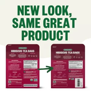 Fgo Organic Hibiscus Tea 100 Count Eco-Conscious Tea Bags Caffeine Free Packaging May Vary Pack Of 1