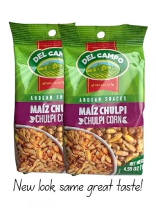Del Campo Andean Snacks Salted Crunchy Chulpi Corn Maiz Chulpe Frito Salado 4.59 Oz. Pack Of 2 Product Of Peru
