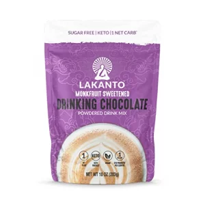 Lakanto Sugar Free Drinking Chocolate - Cold Or Hot Cocoa Powder Mix Shelf Stable Probiotics Monk Fruit Sweetener Keto Diet Friendly Vegan Dutch Coco