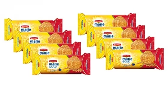 Britannia Marie Gold Cookies 5.3Oz 150G - Biscuits Pour Lheure Du Th - Crispy Tea Time Snack - Delicious Grocery Cookies Pack Of 8