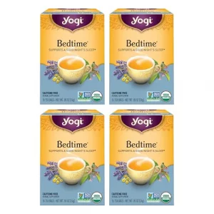 Yogi Tea Bedtime Tea - 16 Tea Bags Per Pack 4 Packs - Chamomile Passionflower Herbal Tea Blend - Tea To Support A Good Nights Sleep - Includes Laven