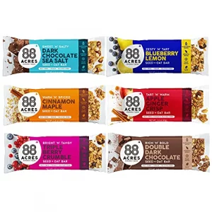 88 Acres Granola Bars Gluten Free Nut-Free Oat And Seed Snack Bar Vegan Non Gmo 6 Pack Variety Pack