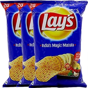 Lays Potato Chips Indias Magic Masala Flavour Crunchy Chips Snacks 3 Pack