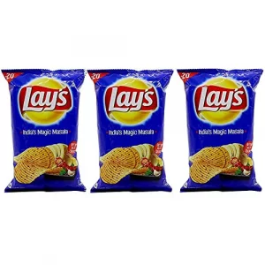 Lays Potato Chips Indias Magic Masala Flavour Crunchy Chips Snacks 3 Pack