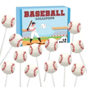 Baseball Candy Lollipops - 18 Count Individually Wrapped Suckers - Great For Baseball Party Favors - Sports Snacks - Baseball Goodie Bags - Softball
