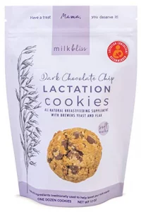 Milkbliss Dark Chocolate Chip Oatmeal Lactation Cookies With Brewers Yeast For Breastfeeding And Breastmilk Supply Increase-12 Oz