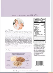 Milkbliss Dark Chocolate Chip Oatmeal Lactation Cookies With Brewers Yeast For Breastfeeding And Breastmilk Supply Increase-12 Oz
