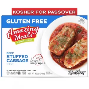 Kosher For Passover Ready Meals - Beef Stuffed Cabbage Rolls In Gravy Mre Meat Meals Ready To Eat Gluten Free Food 1 Pack Prepared Entree Fully Cooke