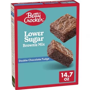 Betty Crocker Lower Sugar Brownie Mix Double Chocolate Fudge No Artificial Sweeteners 14.7 Oz