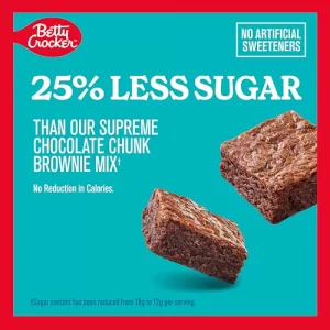 Betty Crocker Lower Sugar Brownie Mix Double Chocolate Fudge No Artificial Sweeteners 14.7 Oz