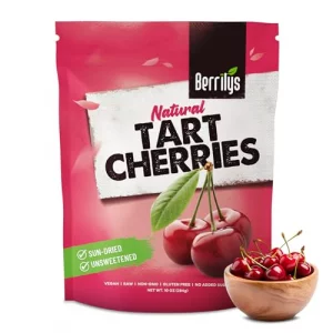 Berrilys Dried Tart Cherries - Unsweetened No Sugar Added Pitted Unsulfured No Preservatives Non-Gmo 16 Oz
