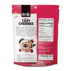 Berrilys Dried Tart Cherries - Unsweetened No Sugar Added Pitted Unsulfured No Preservatives Non-Gmo 16 Oz