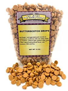 Butterscotch Drops Bulk Size Baking Chips 1 Lb. Resealable Zip Lock Stand Up Bag