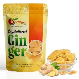 Ny Spice Shop Candied Ginger Slices 16 Oz. 1 Pound Crystallized Ginger Slices Ginger Hard Candy Candied Ginger Pieces Crystallized Ginger Chunks