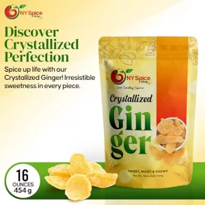 Ny Spice Shop Candied Ginger Slices 16 Oz. 1 Pound Crystallized Ginger Slices Ginger Hard Candy Candied Ginger Pieces Crystallized Ginger Chunks