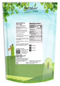 Food To Live Diced Fruits Mix 1 Pound - Contains Dreid And Diced Mango Pineapple Papaya. Sweetened Unsulfured Candied Vegan Snack Kosher Bulk Great F