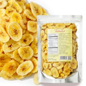 Ternio Dried Banana Chips - 1 Lb453G - Sweetened Dehydrated Banana Flakes - Bulk Healthy Dried Fruit Snack - 100 Natural.