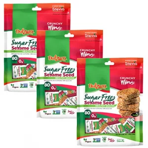 Dulzura Borincana Kit Vegan Sesame Sugar Free Snack Bars 3 Pack 5.08 Oz Each Bag - Sweetened With Stevia - Non Gmo Gluten Free