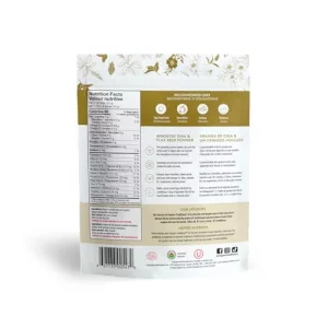 Organic Traditions Sprouted Chia And Flax Seed Powder Organic Chia And Organic Flax For Plant Based Non-Gmo Superfood 454G16Oz Bag