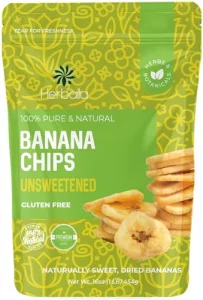 Herbaila Dried Banana Chips Unsweetened Bulk 1 Lb. Dried Bananas Unsweetened Banana Chips Dehydrated Bananas Unsweetened Dried Banana Slices Banana C