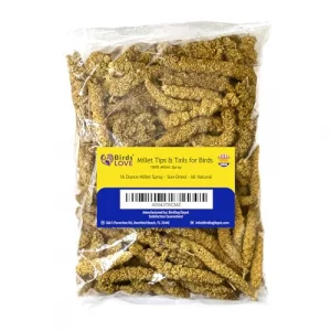 Birds Love Millet Tips Tails For Birds - Parakeets Cockatiels Lovebirds Finches Budgies Canaries Cockatoos - Natural Healthy Millet For Birds - Par