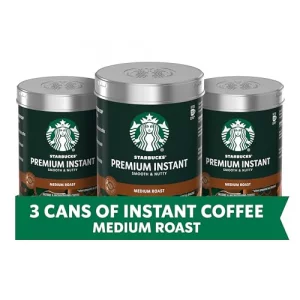Starbucks Premium Instant Coffee Medium Roast 100 Arabica Beans 3 Pack 3.17 Oz Each