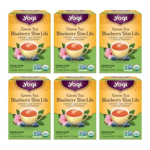 Yogi Tea - Green Tea Blueberry Slim Life 6 Pack - Contains Caffeine - 96 Organic Tea Bags